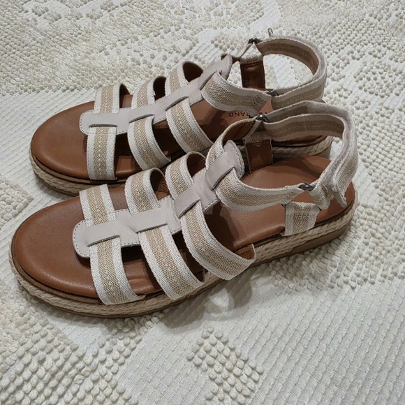 Lucky Brand Shoes - Lucky Brand Emiley Strappy Platform Sandals Size 9M Espadrille Ivory Beige Style
